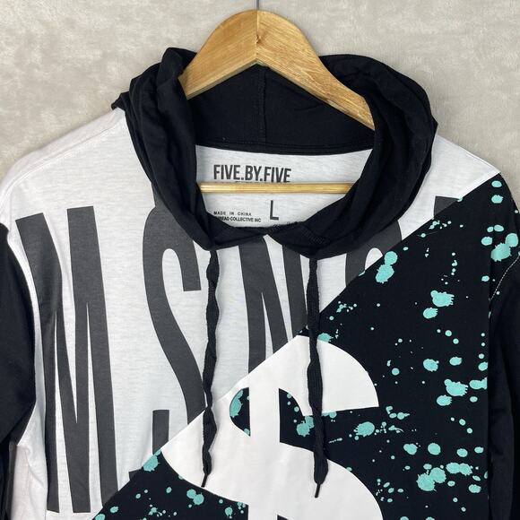 Five by Five by Master Piece Men's Large Diamond Hoodie Streetwear Grungecore - Picture 3 of 12